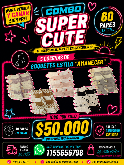 "SUPER CUTE" 60 Pares x $50.000