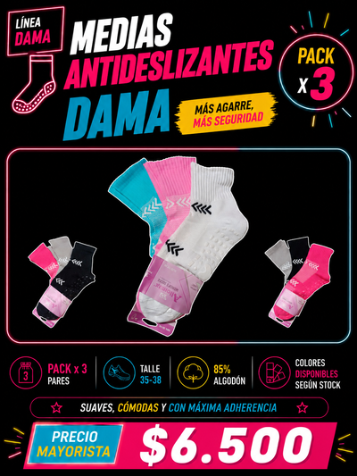 Medias antideslizantes mujer PACK X3