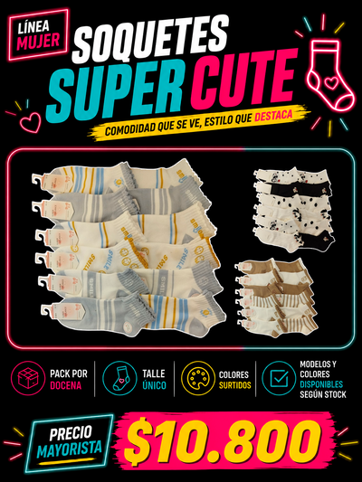 SOQUETES CUTE - Modelos disponibles segun stock