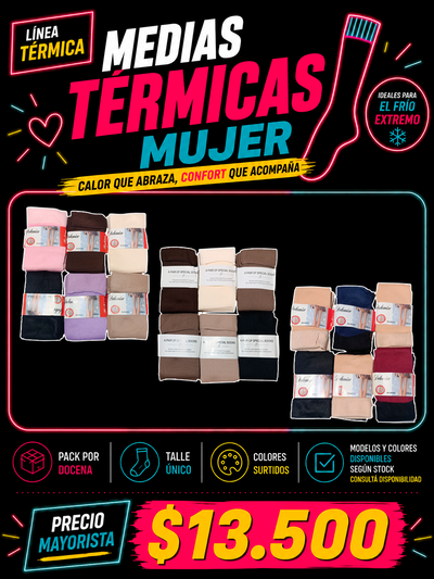 MEDIAS TERMICAS MUJER - Modelos y colores disponibles segun stock