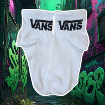 Tenis Vans blancas letras negras