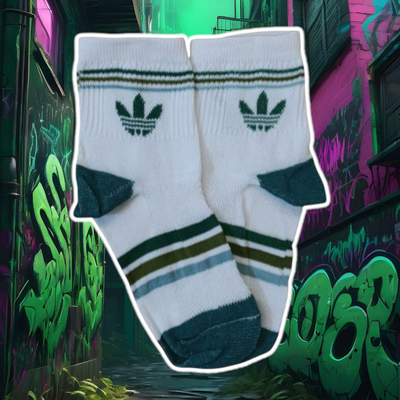 Tenis Adidas blanca logo verde