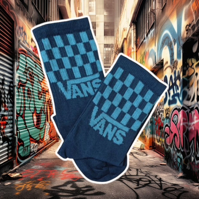 Vans verde con logo turqueza