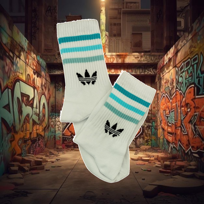 Adidas blanca rayas turqueza