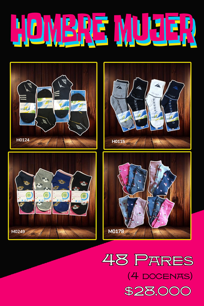 HOMBRE MUJER 48 Pares x $28.000
