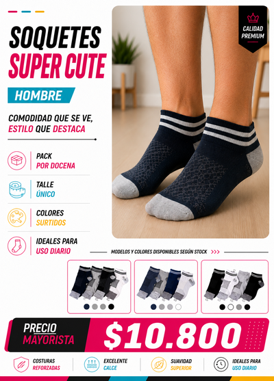SOQUETES CUTE - Modelos disponibles segun stock