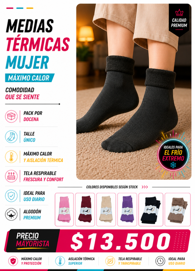 MEDIAS TERMICAS MUJER - Modelos y colores disponibles segun stock