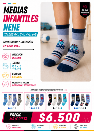 MEDIAS NENE - Modelos y talles disponibles segun stock