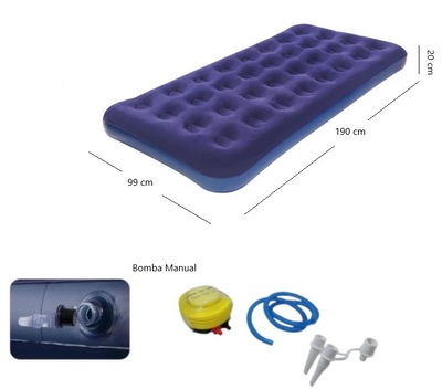 Colchón inflable + inflador manual 