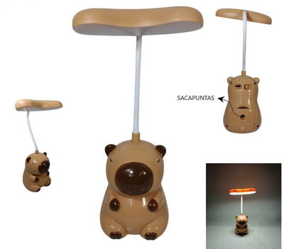Velador capybara con sacapuntas