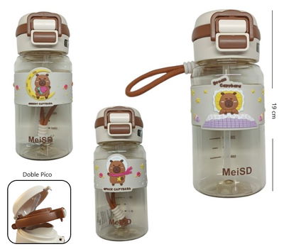 BOTELLA CAPYBARA CON 2 PICOS