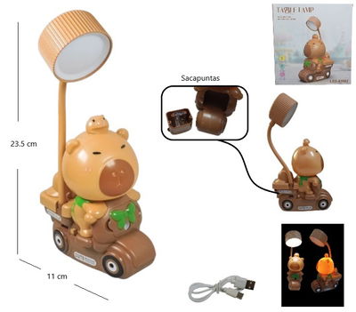 Velador led capybara en moto