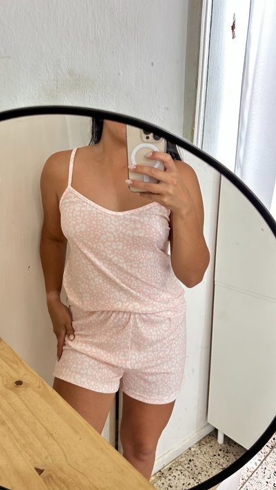 Pijama morley print rosa