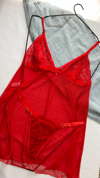 Set Babydoll Anne Rojo T.95