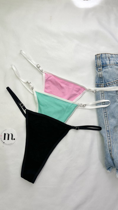 Pack x 3 less regulables (negro rosa y aqua)