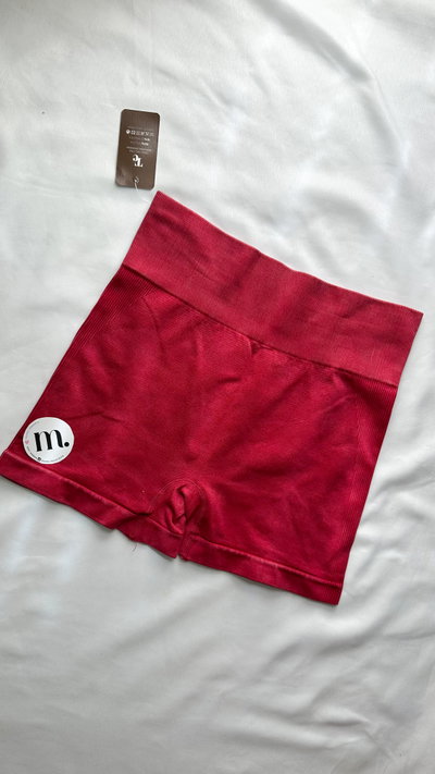 Calza lisa SIN push up Rojo Jaspeado T. M/L