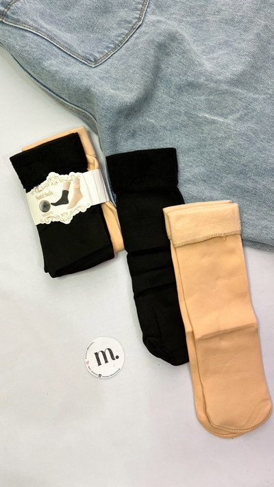 Pack x 2 medias térmicas Negro y beige 