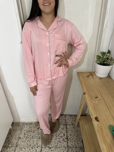 Pijamas camisero rosa T. M/L