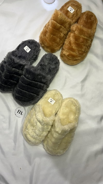 Pantuflas de peluche Hueso lisas