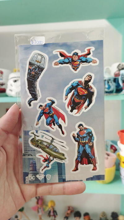 Plancha de stickers de Superman 