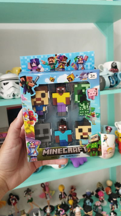 Set de 6 muñecos de Minecraft 