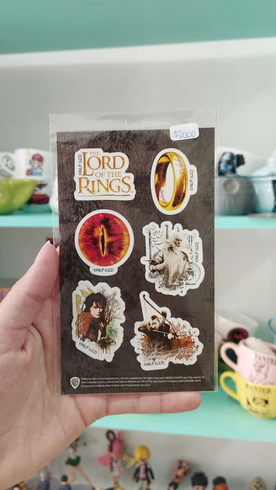 Plancha de stickers del Señor de los anillos 