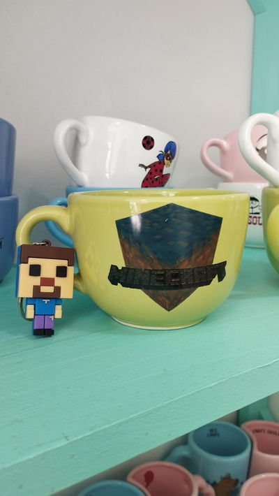 Combo de tazón y llavero de Minecraft 