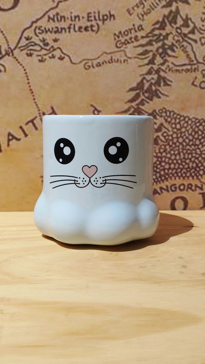 Taza 3D de pata de gatito
