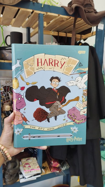Cuaderno de Harry Potter celeste 