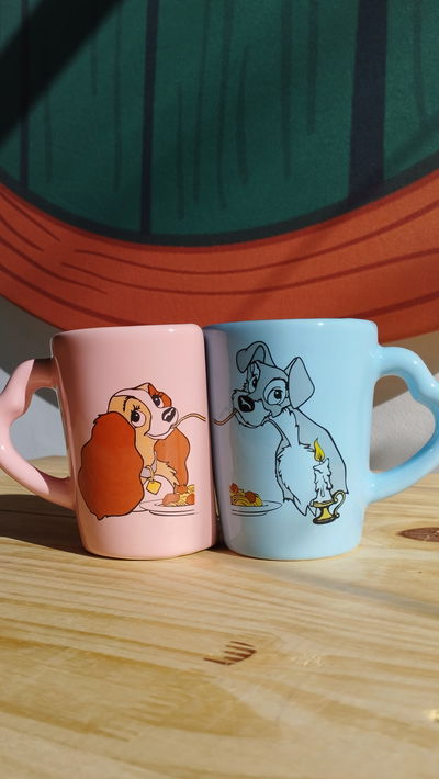 Juego de tazas para compartir de la dama y el vagabundo