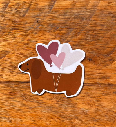 Perro Salchicha con Corazones 