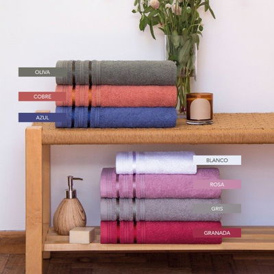 Toalla de Algodón con Guarda Jacquard 360 grs/m2 41x70 cm - Prata