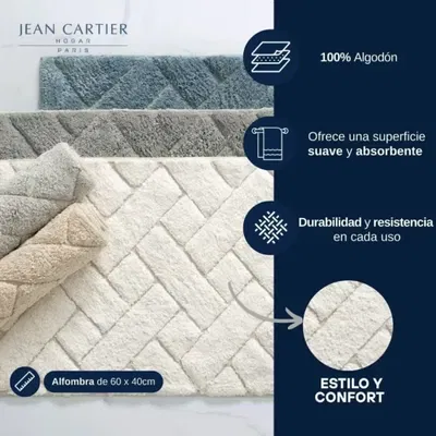 Alfombra de Baño 60x40 cm Algodón Premium - Jean Cartier