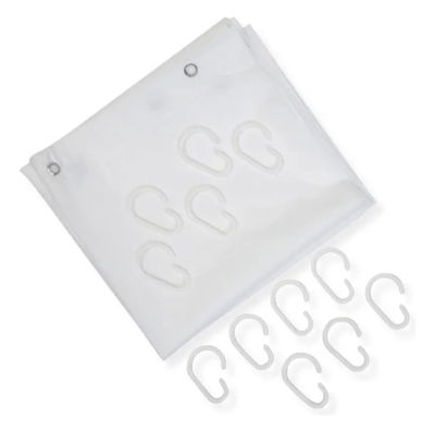 Set Protector de Cortina de Baño + Ganchos JC