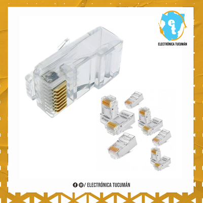 FICHA RJ45 CONECTOR RED CABLE UTP 1000MBPS 5E x 10 unidades