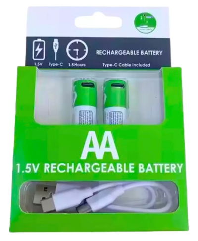 Pilas Recargables Aa X 2u Usb-c 2600mah