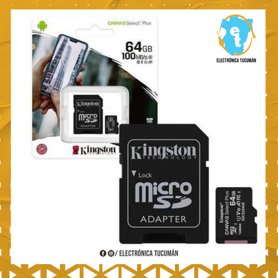 TARJETA DE MEMORIA KINGSTON MICRO SD 64 GB CON ADAPT CLASE 10
