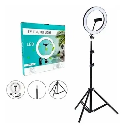 Aro De Led 30cm + Tripode 2.1m + Soporte Celular Profesional