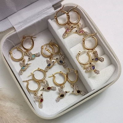 Aros Colibrí Micropave (Gold)