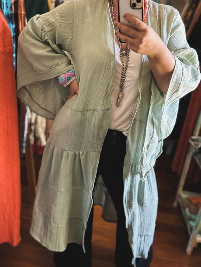 Kimono bohem menta
