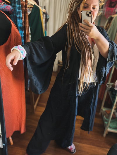 Kimono bohem negro