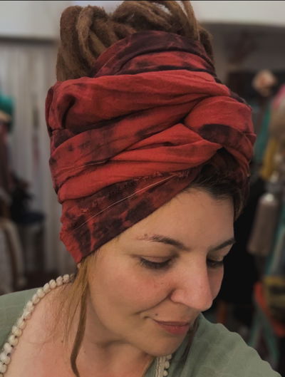 Pañuelo tie dye teja