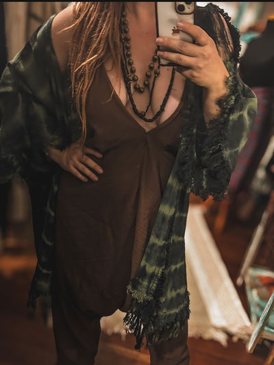 Kimono desert verde y negro