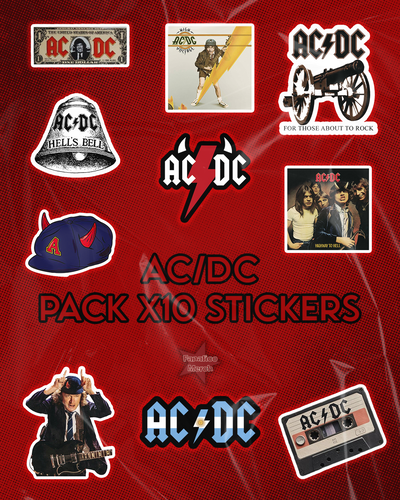 AC/DC - pack x10 stickers