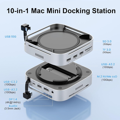 ESTACION DOCK MAC MINI M4 / M4 PRO ROCKETEK
