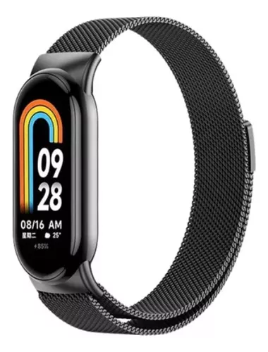 MALLA MI BAND 8/9 METALICA IMANTADA NEGRA