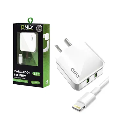 CARGADOR ONLY LIGHTNING 2 USB