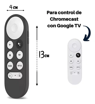 FUNDA SILICONA CONTROL REMOTO GOOGLE CHROMECAST 4 NEGRA
