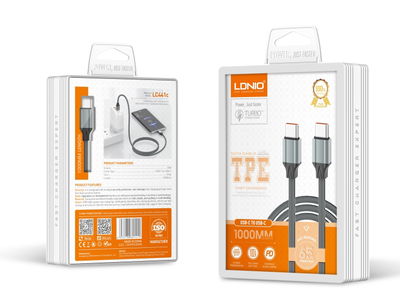 CABLE USB LC441C 100W TIPO C A TIPO C DATA 3.0 1M