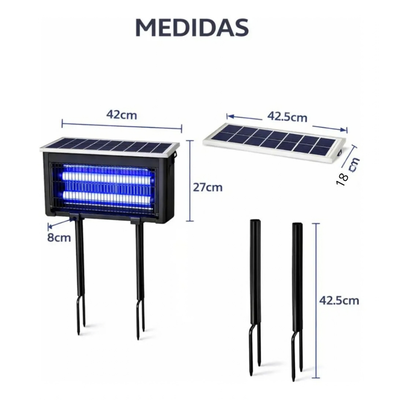 MT-602 LAMPARA MATAMOSQUITOS CON PANEL SOLAR